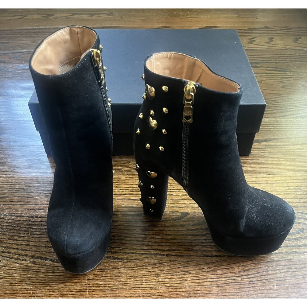 Moschino Love Women’s Leather Suede boots Sz. 36 black studded